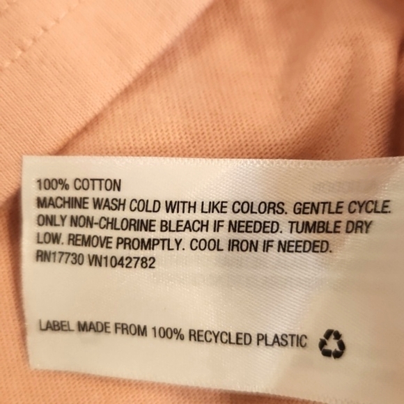 NWT Womens Wild Fable peach & white striped cropped polo tee size L. - Picture 11 of 13